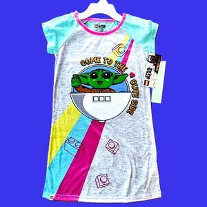 LEGO ~ Star Wars ~ Disney ~ Baby Yoda Nightgown ~ Sleep Shirt Girl's Sz 7-8 NWT